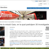 L’ESA presenta la missió Gaia, en la qual participen 30 investigadors de la UB (UB news, 23 Oct 2012)