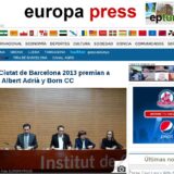 Los premios Ciutat de Barcelona 2013 premian a Clara Segura, Albert Adrià y Born CC (Europa Press, 4 Feb 2014)