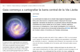 Gaia comença a cartografiar la barra central de la Via Làctia (Notícies UB, 16/07/2019)